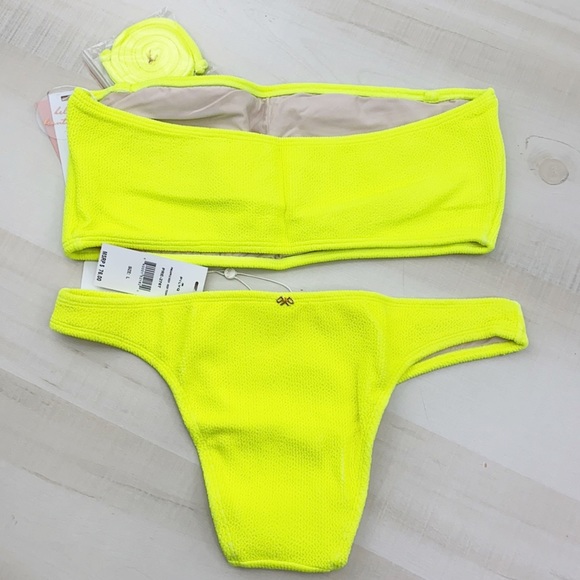 PILYQ PINEAPPLE TUBE BANDEAU NWT Bikini SET Small - Picture 3 of 13